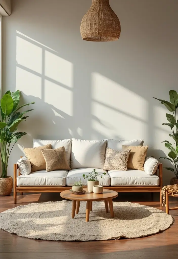 28 Living Room Setting Ideas That Feel Balanced and Inviting - 13. Eco-Friendly Decor Choices
