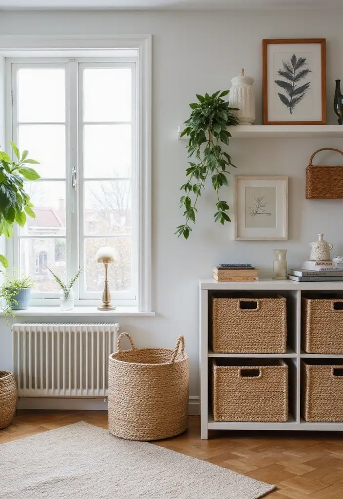 28 Living Room Setting Ideas That Feel Balanced and Inviting - 17. Stylish Storage Solutions