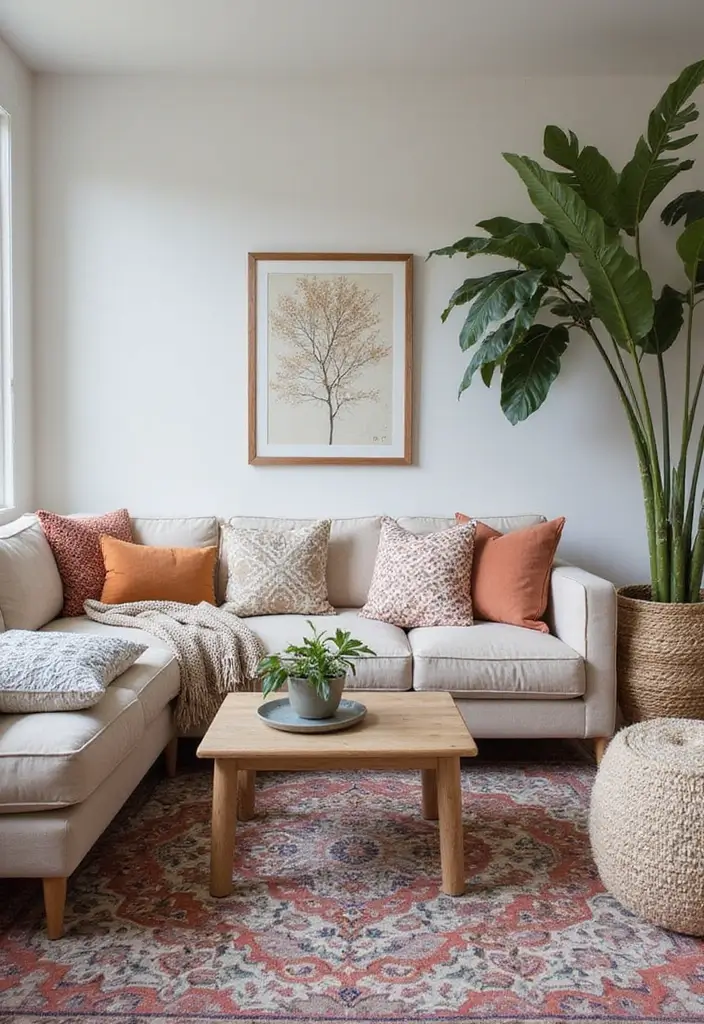 28 Living Room Setting Ideas That Feel Balanced and Inviting - 23. Combining Patterns for Harmony