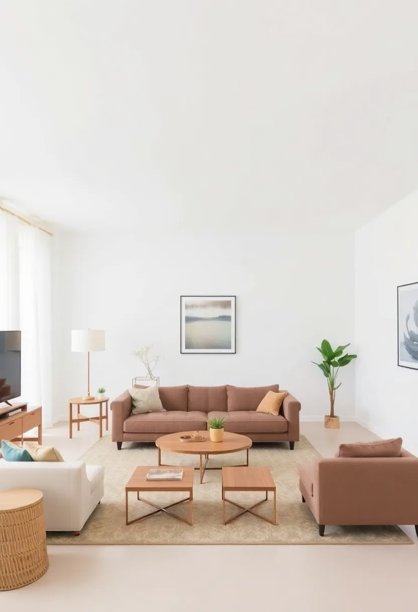 28 Living Room Setting Ideas That Feel Balanced and Inviting - 27. Celebrating Simplicity with Open Spaces