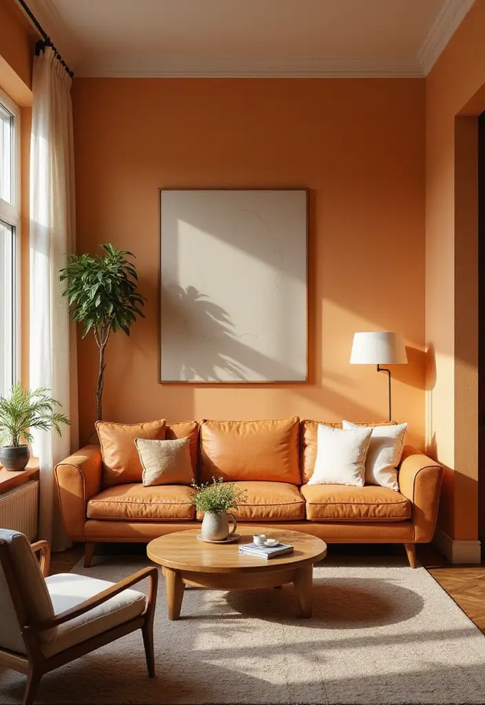 28 Low Seating Living Room Ideas That Feel Relaxed and Inviting - 28. Warm Color Palettes
