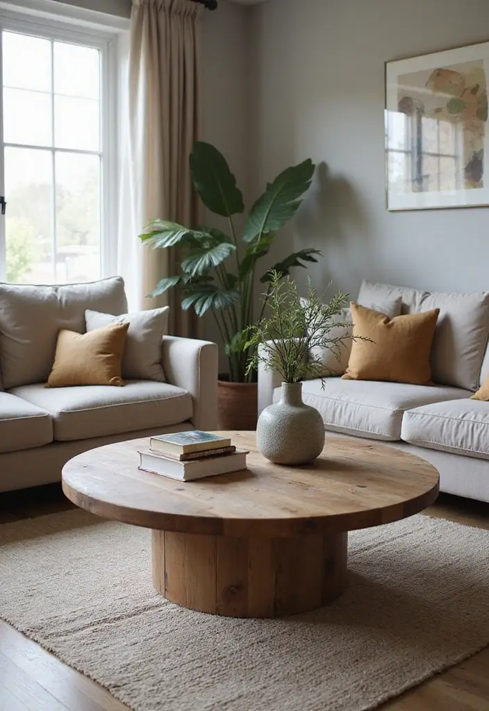 28 Low Seating Living Room Ideas That Feel Relaxed and Inviting - 4. Low Tables for Casual Vibes