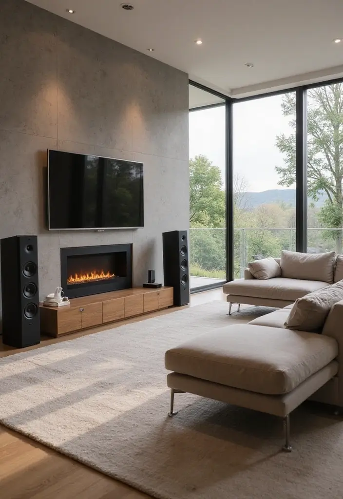 28 Sound System Living Room Ideas That Feel Immersive and Sleek - 12. Open-Concept Sound Systems