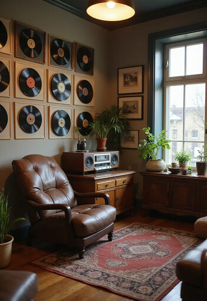 28 Sound System Living Room Ideas That Feel Immersive and Sleek - 8. Vintage Audio Inspiration