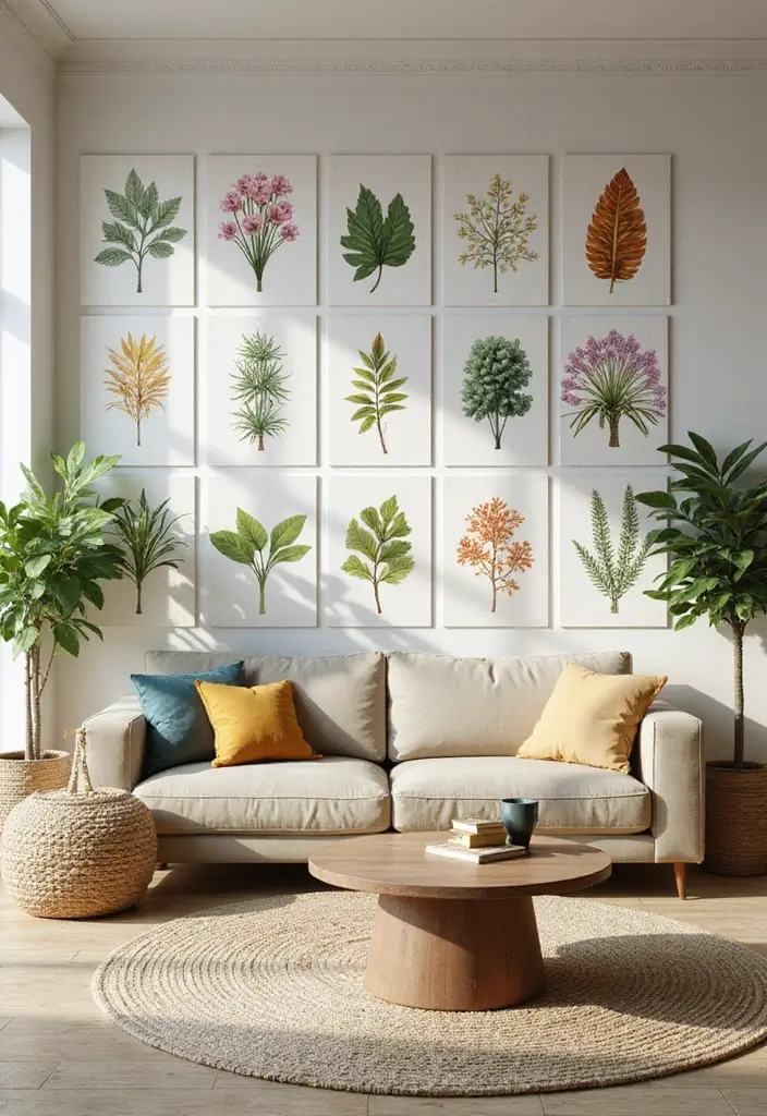 28 Tiles for Living Room Floor Small House Ideas That Add Space Illusion - 11. Botanical Themed Tiles