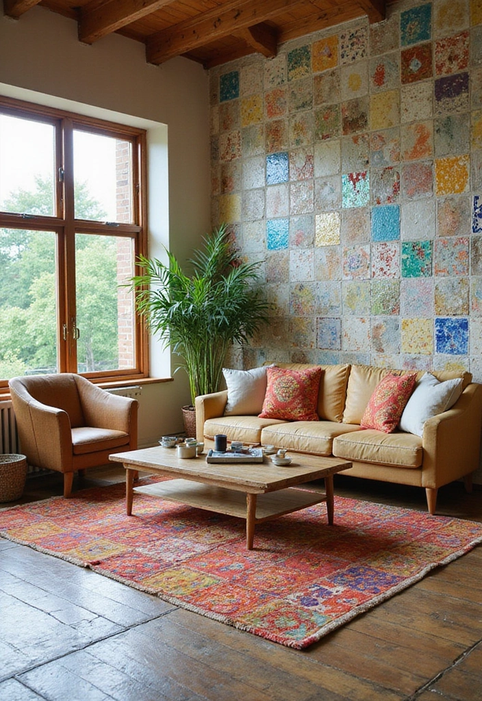 28 Tiles for Living Room Floor Small House Ideas That Add Space Illusion - 15. Recycled Glass Tiles