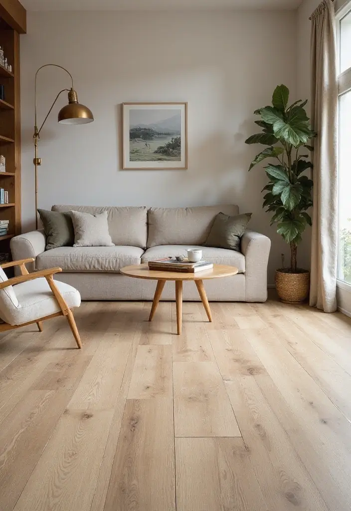 28 Tiles for Living Room Floor Small House Ideas That Add Space Illusion - 17. Softly Textured Vinyl