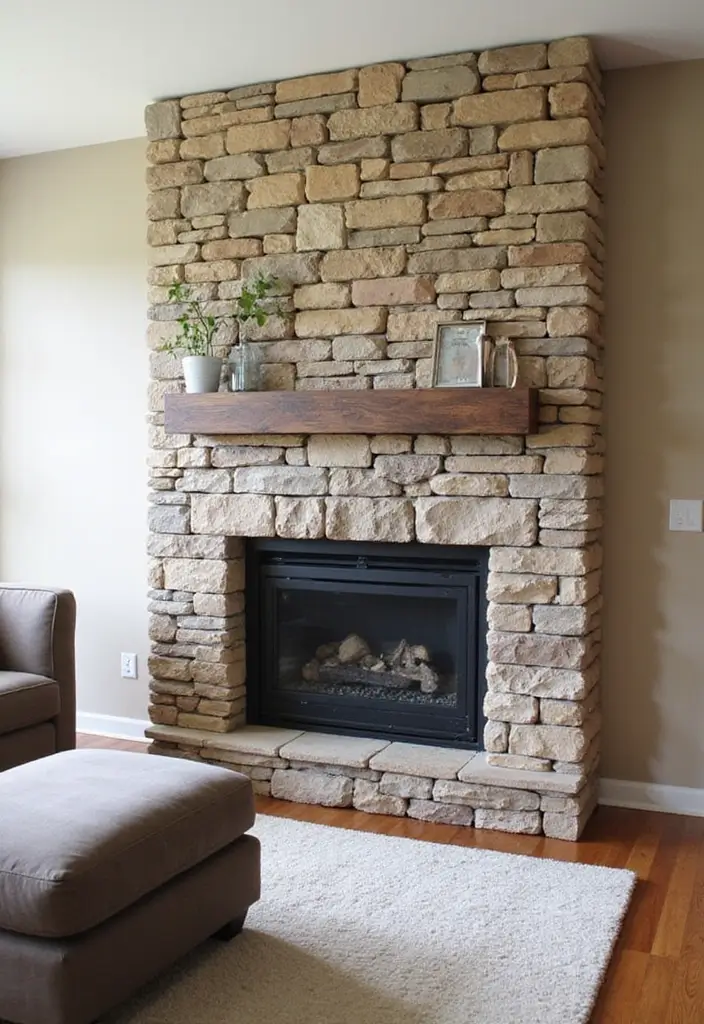 28 Wall Molding Ideas Living Room That Add Texture and Class - 17. Faux Stone Molding