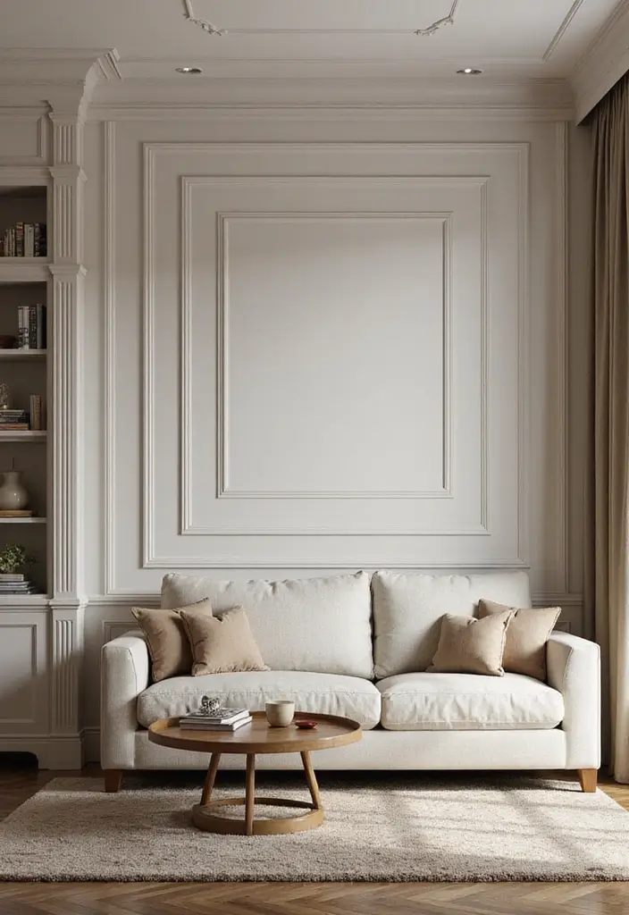 28 Wall Molding Ideas Living Room That Add Texture and Class - 20. Molding Accent Walls