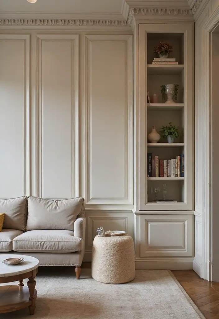 28 Wall Molding Ideas Living Room That Add Texture and Class - 26. Glossy Finishes on Moldings