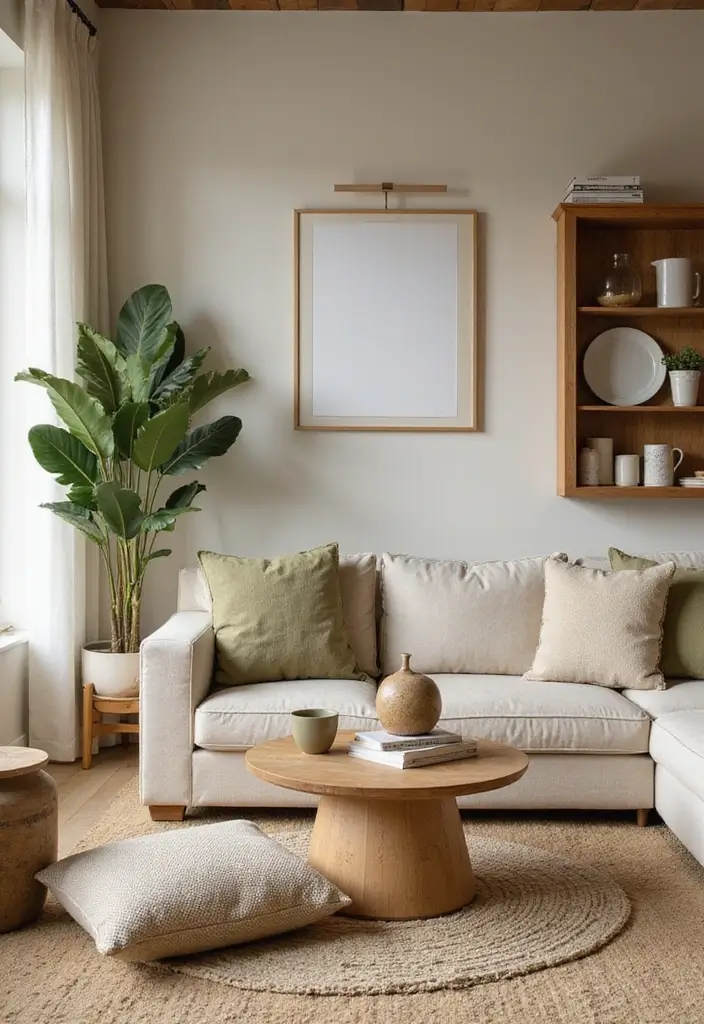 29 Beige and Olive Green Living Room Ideas That Feel Warm and Earthy - 25. Embracing Sustainability