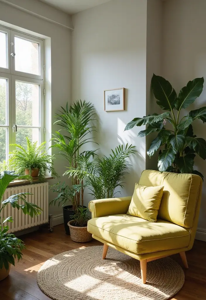 29 Beige and Olive Green Living Room Ideas That Feel Warm and Earthy - 4. Biophilic Design Elements