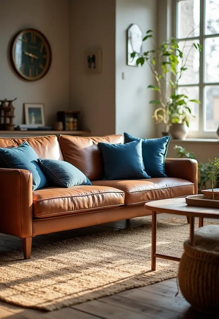 29 Brown and Blue Living Room Ideas That Feel Calm and Balanced - 11. Layered Textures