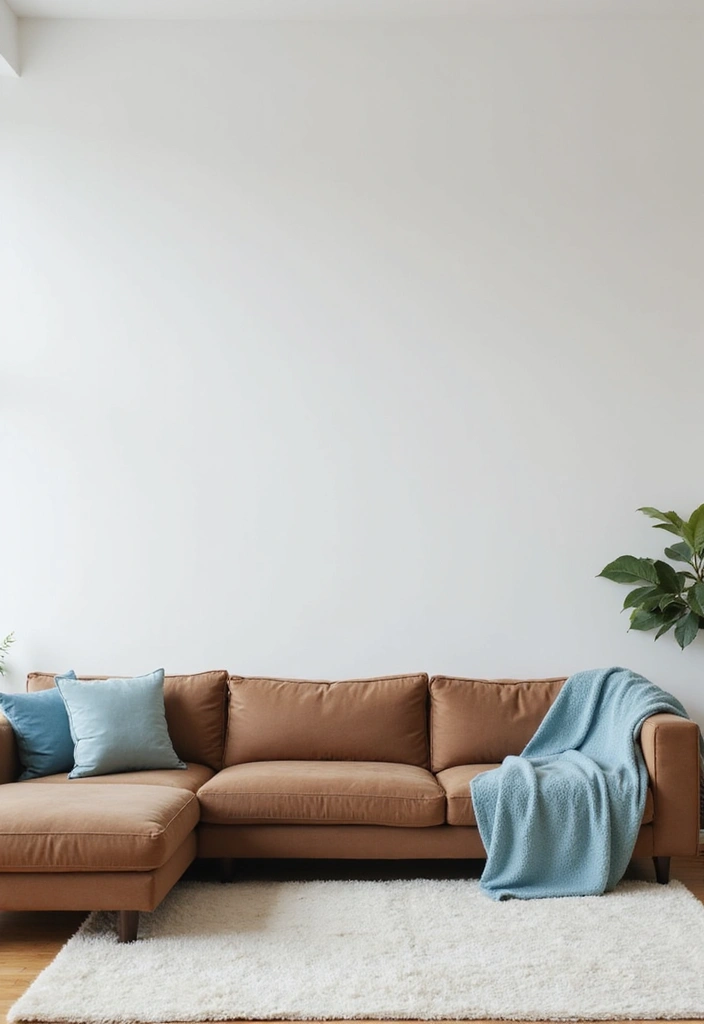 29 Brown and Blue Living Room Ideas That Feel Calm and Balanced - 7. Minimalist Approach