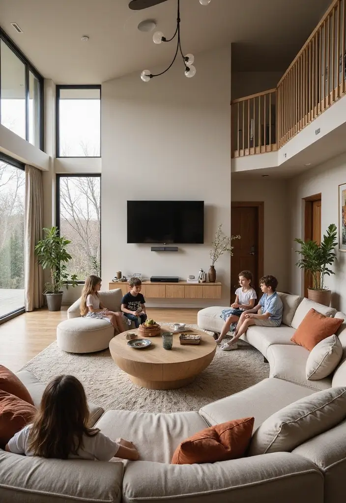 29 Family Living Room Ideas Modern Designs That Feel Cozy and Practical - 10. Family-Centric Layout