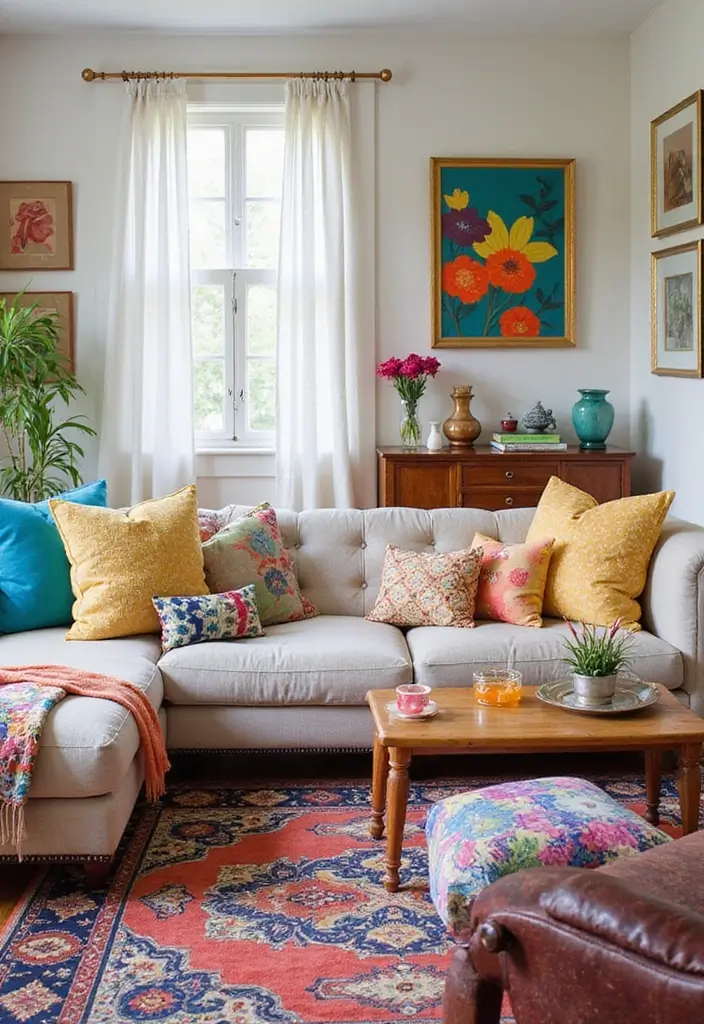 29 Family Living Room Ideas Modern Designs That Feel Cozy and Practical - 11. Use of Colorful Accents