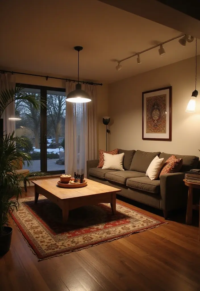 29 Family Living Room Ideas Modern Designs That Feel Cozy and Practical - 14. Layered Lighting Techniques