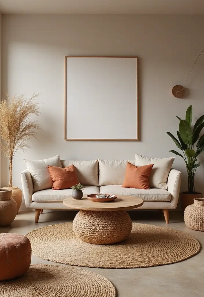 29 Family Living Room Ideas Modern Designs That Feel Cozy and Practical - 21. Earthy Textures and Colors