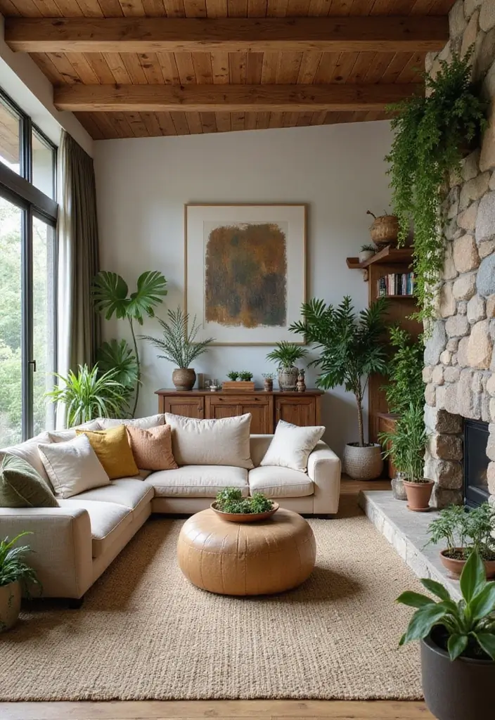 29 Family Living Room Ideas Modern Designs That Feel Cozy and Practical - 5. Biophilic Design Elements