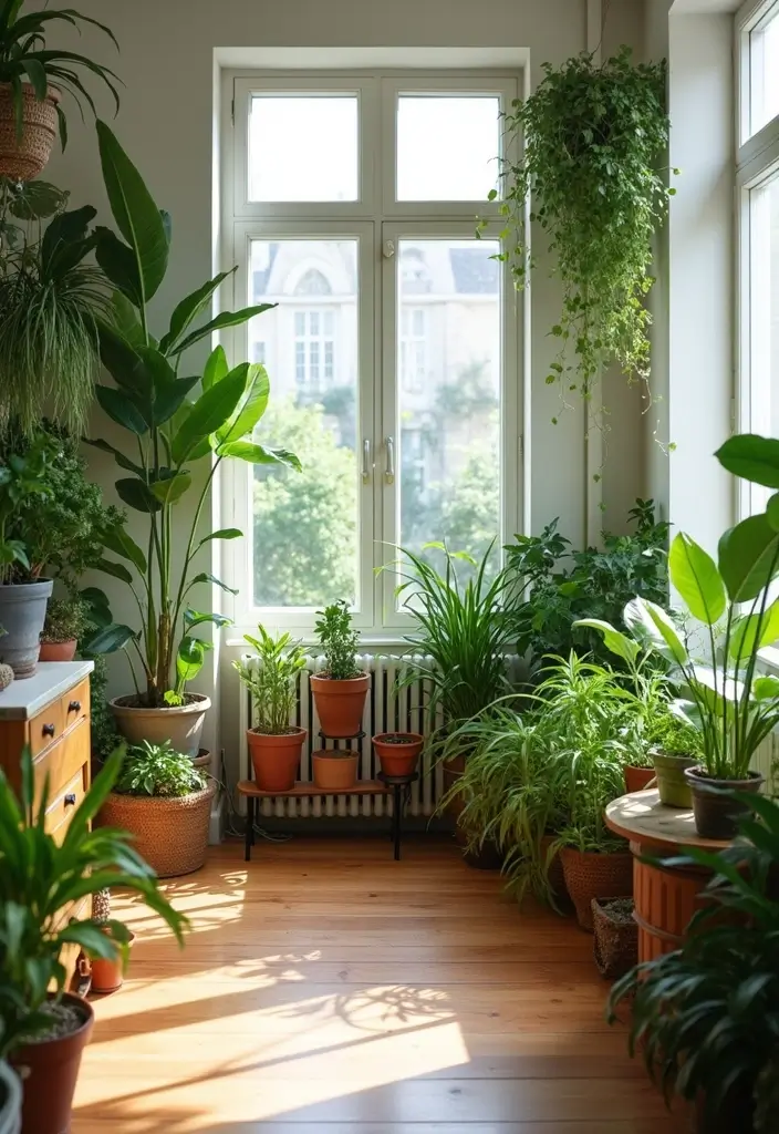 29 First Floor Living Room Ideas That Make the Most of the Layout - 12. Indoor Plants for Life