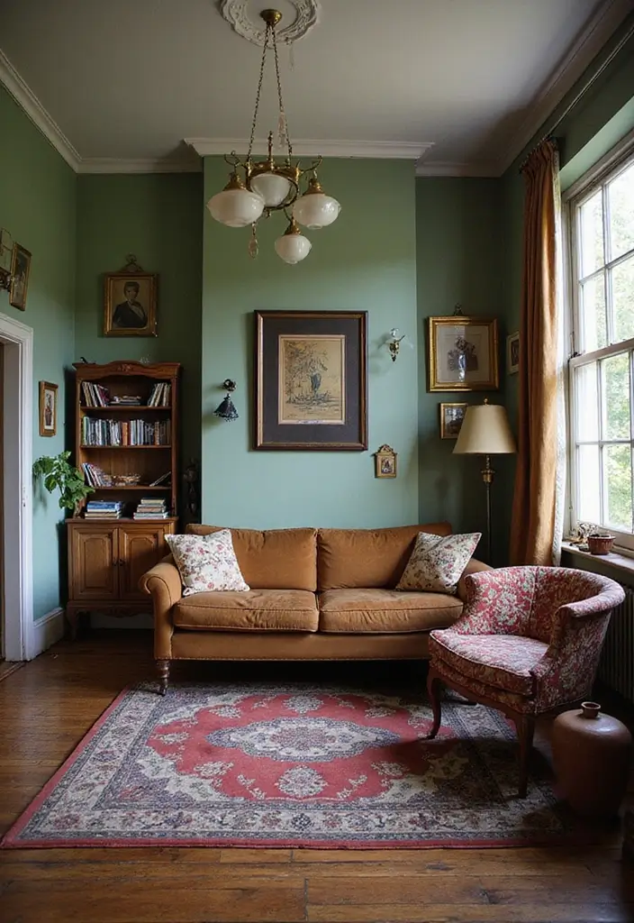 29 First Floor Living Room Ideas That Make the Most of the Layout - 24. Vintage Finds for Character