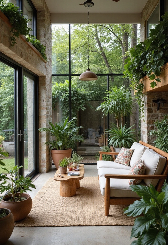 29 First Floor Living Room Ideas That Make the Most of the Layout - 28. Outdoor Elements Inside