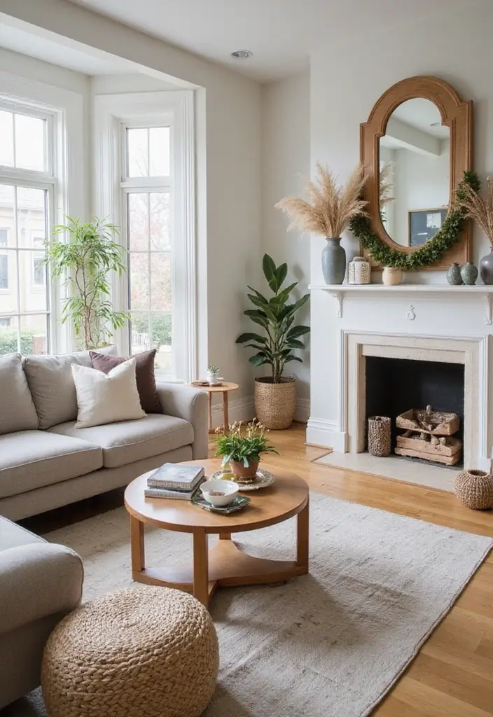 29 First Floor Living Room Ideas That Make the Most of the Layout - 29. Seasonal Decor Swaps