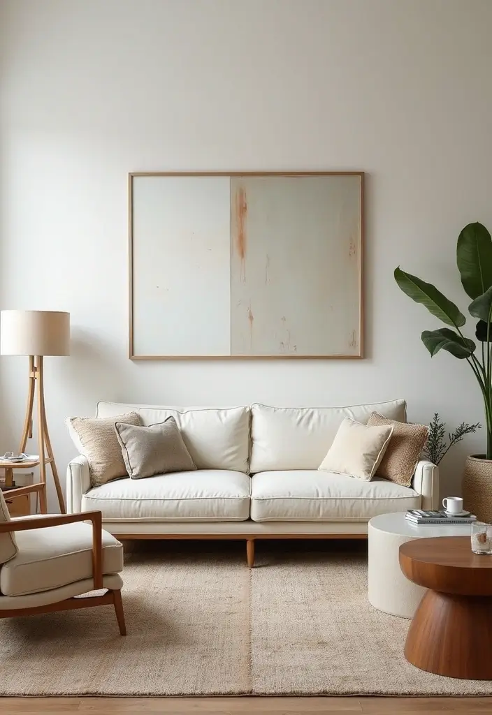 29 Ivory Sofa Living Room Ideas That Feel Elegant and Serene - 10. Mix and Match Furniture Styles