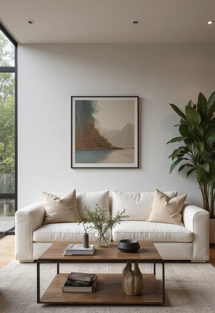 29 Ivory Sofa Living Room Ideas That Feel Elegant and Serene - 24. Smart Technology Integration