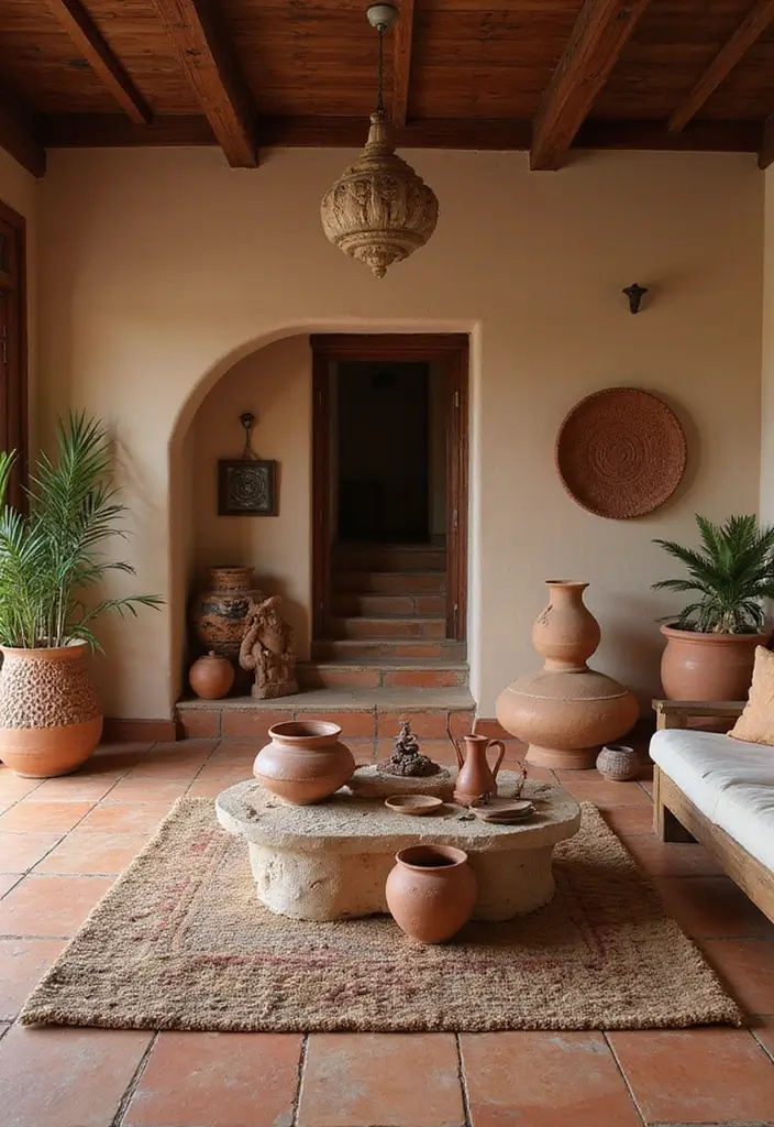 29 Kerala Living Room Designs That Blend Tradition and Modernity - 12. The Allure of Terracotta and Clay Decor