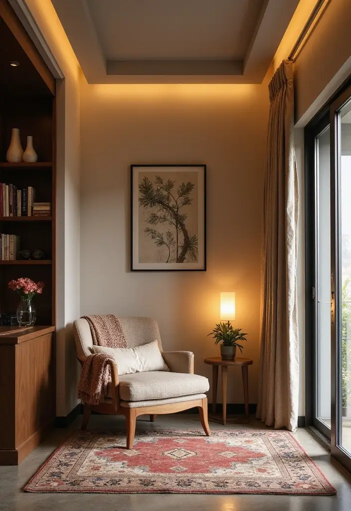 29 Kerala Living Room Designs That Blend Tradition and Modernity - 19. A Cozy Nook for Relaxation