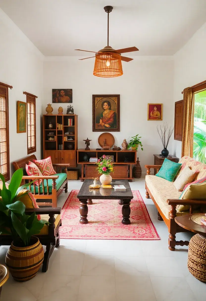 29 Kerala Living Room Designs That Blend Tradition and Modernity - 21. Celebrating Local Craftsmanship