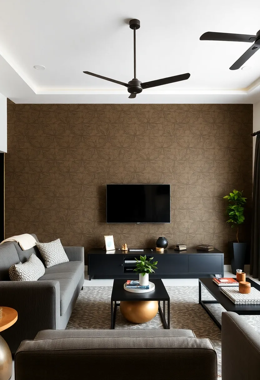 29 Kerala Living Room Designs That Blend Tradition and Modernity - 28. Focal Point with a Bold Accent Wall