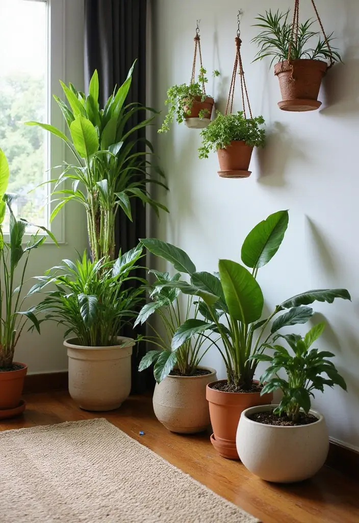 29 Kerala Living Room Designs That Blend Tradition and Modernity - 6. Indoor Plants for a Fresh Touch