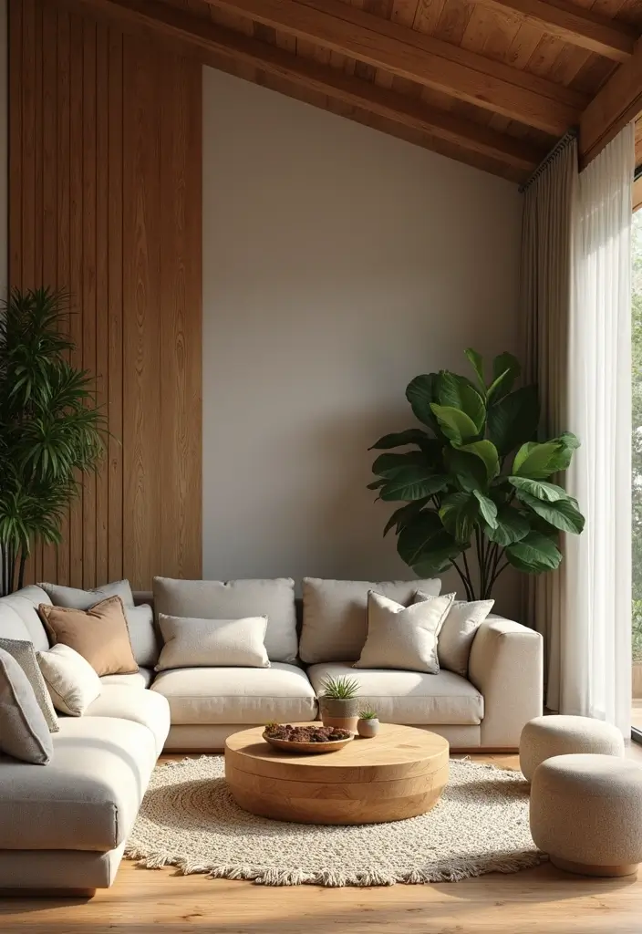 29 Living Room Dark Ideas That Feel Dramatic and Sophisticated - 16. Natural Elements