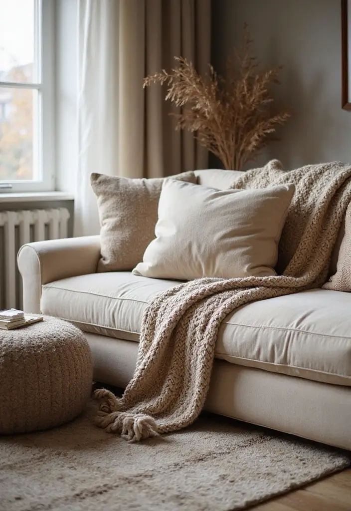 29 Living Room Dark Ideas That Feel Dramatic and Sophisticated - 5. Layered Textures