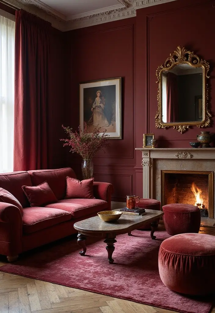 29 Living Room Dark Ideas That Feel Dramatic and Sophisticated - 6. Velvet Upholstery