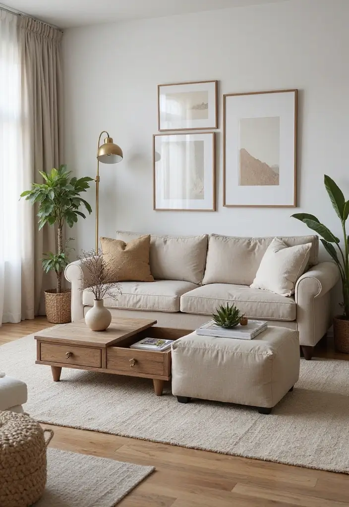 29 Living Room Ideas Cozy Styles That Feel Warm and Relaxing - 10. Utilize Multifunctional Furniture