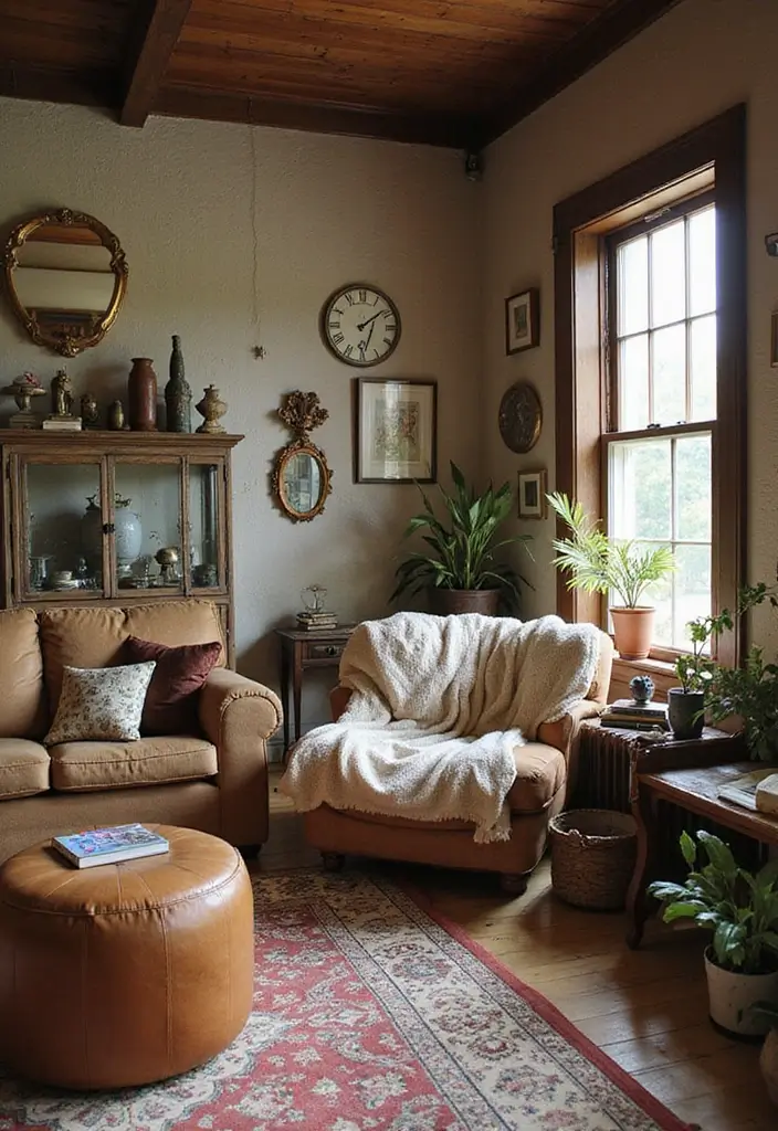 29 Living Room Ideas Cozy Styles That Feel Warm and Relaxing - 12. Use Vintage Finds