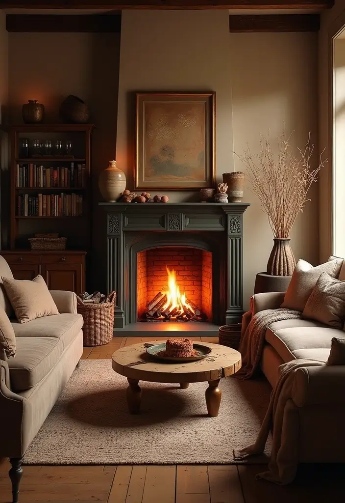 29 Living Room Ideas Cozy Styles That Feel Warm and Relaxing - 17. Cozy Up with a Fireplace