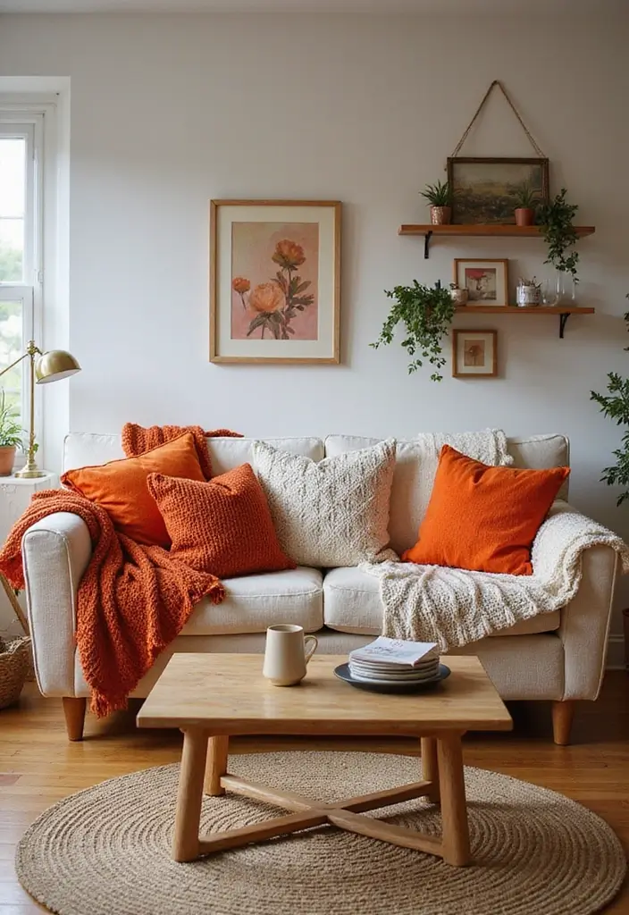 29 Living Room Ideas Cozy Styles That Feel Warm and Relaxing - 19. Choose Warm Accessories