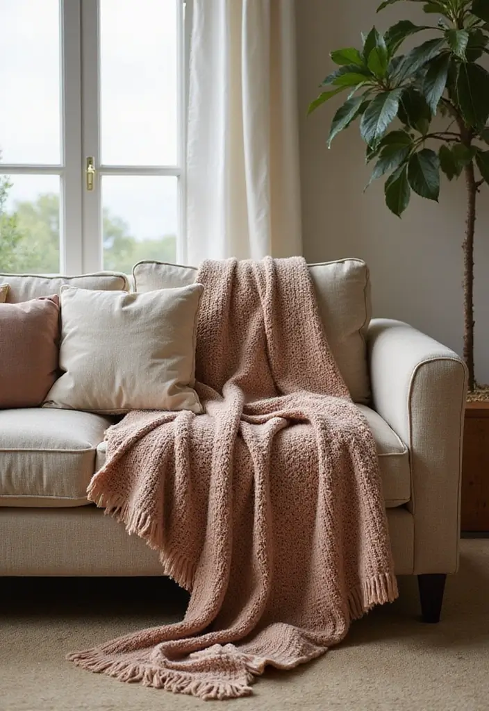 29 Living Room Ideas Cozy Styles That Feel Warm and Relaxing - 28. Incorporate Cozy Throws