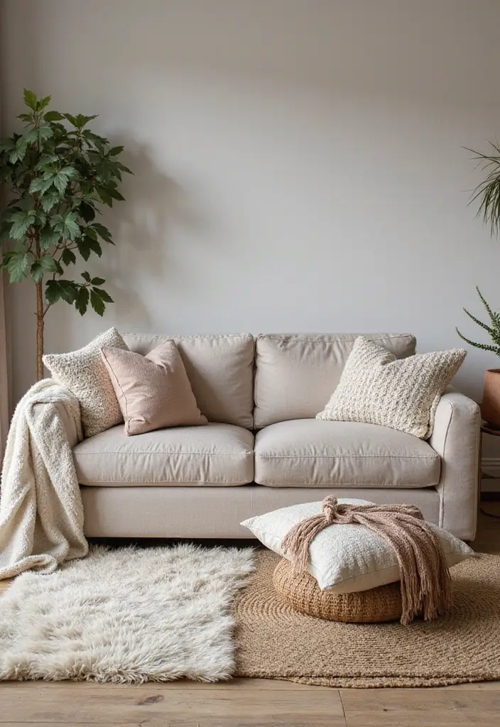29 Living Room Ideas Cozy Styles That Feel Warm and Relaxing - 3. Incorporate Soft Textiles