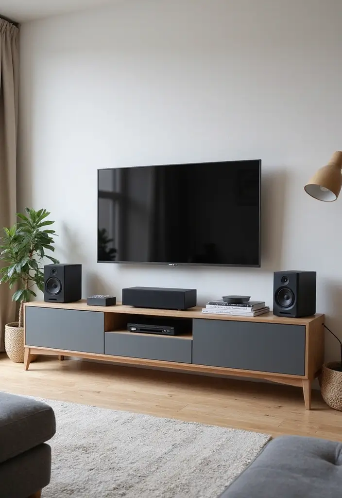 29 Living Room Ideas Simple Designs That Feel Clean and Minimal - 18. Simplicity in Electronics