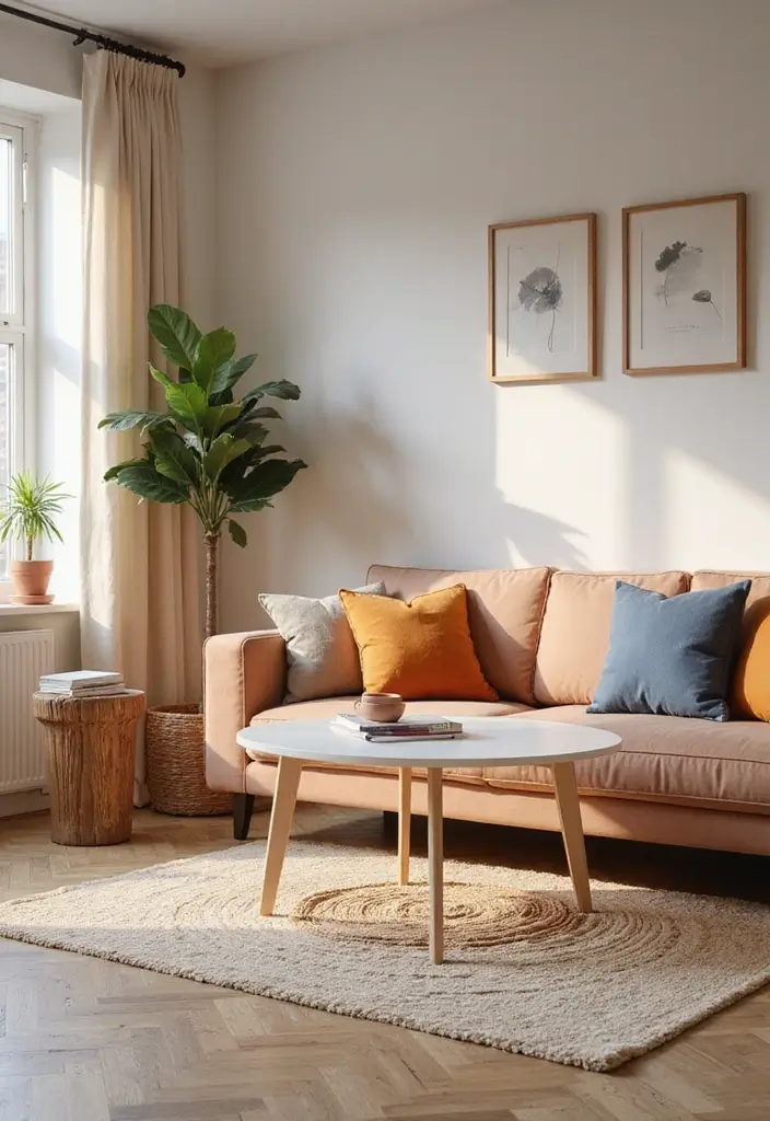 29 Living Room Ideas Simple Designs That Feel Clean and Minimal - 24. Thoughtful Color Accents