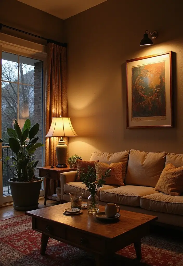 29 Living Room Ideas Simple Designs That Feel Clean and Minimal - 27. Softened Lighting Layers