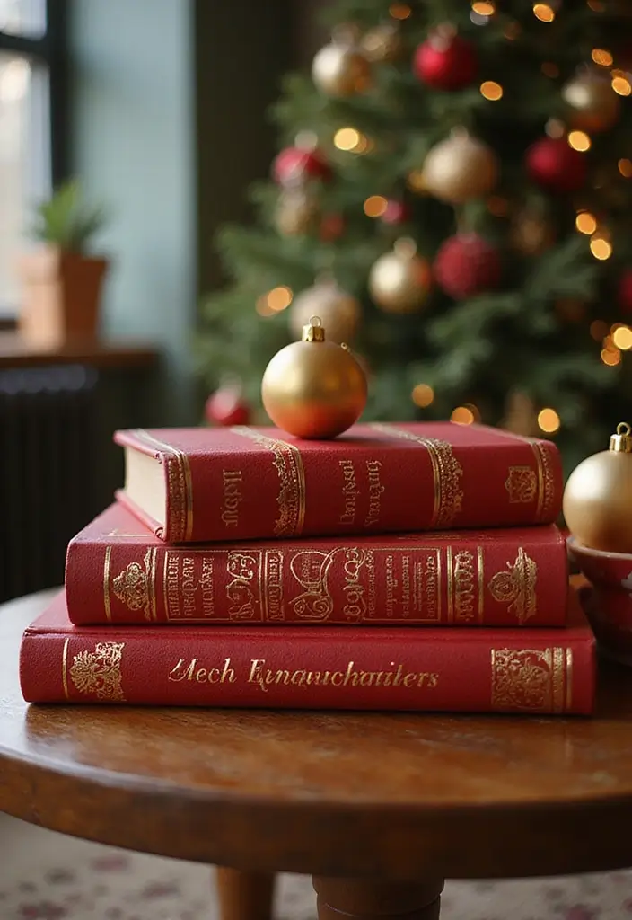 29 Red and Gold Living Room Decor Ideas That Feel Festive and Luxurious - 15. Gold and Red Book Displays