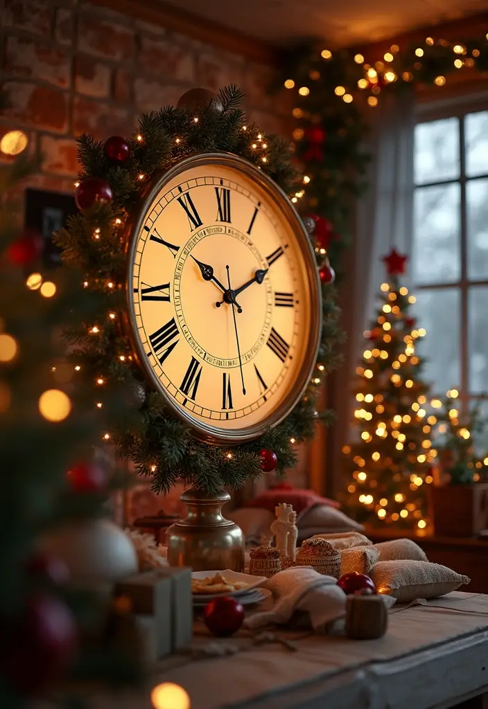 29 Red and Gold Living Room Decor Ideas That Feel Festive and Luxurious - 23. Holiday-Themed Clocks