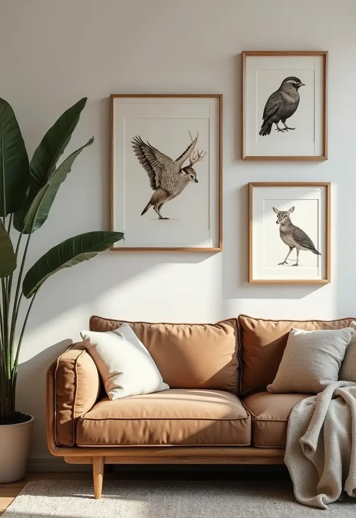 29 Vintage Wall Art Living Room Ideas That Feel Timeless and Elegant - 19. Vintage Animal Prints