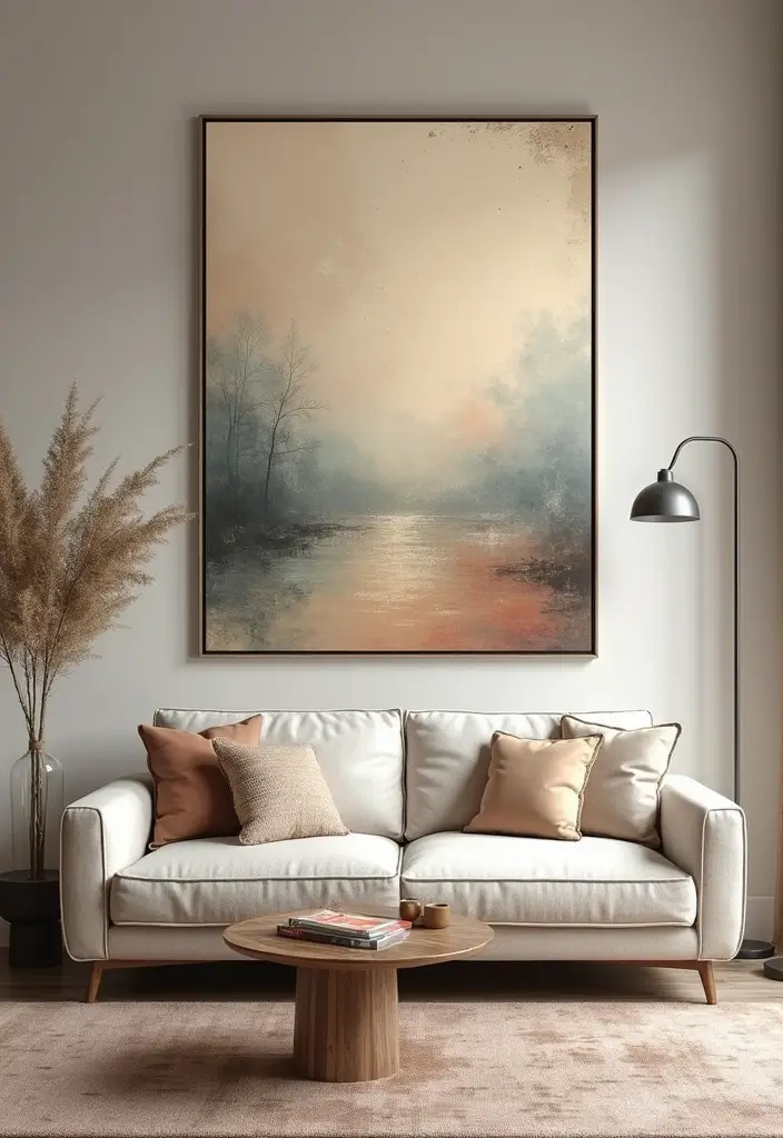 29 Vintage Wall Art Living Room Ideas That Feel Timeless and Elegant - 8. Abstract Vintage Art